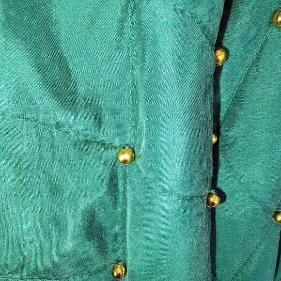 Rhoda Lynne Plus Silk 90s quilted & beaded bomber jacket set suit size 2xl - Picture 6 of 10